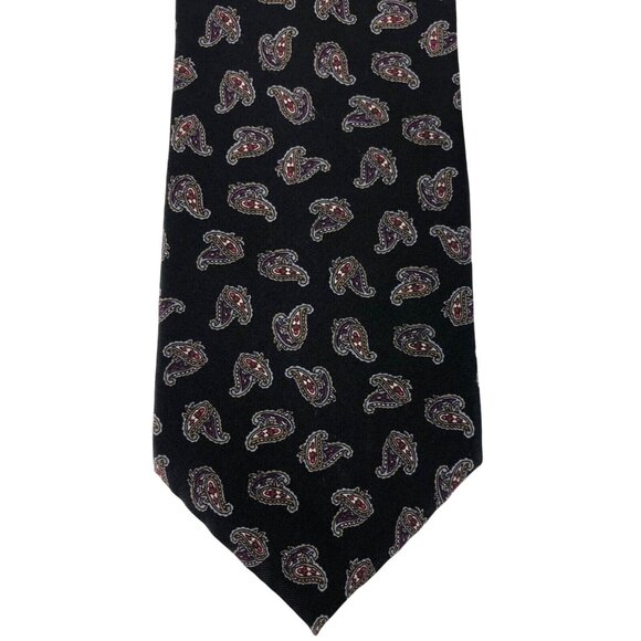 Warren Scott Multicolor Paisley 100% Silk Mens Tie Necktie Vintage - Picture 1 of 6
